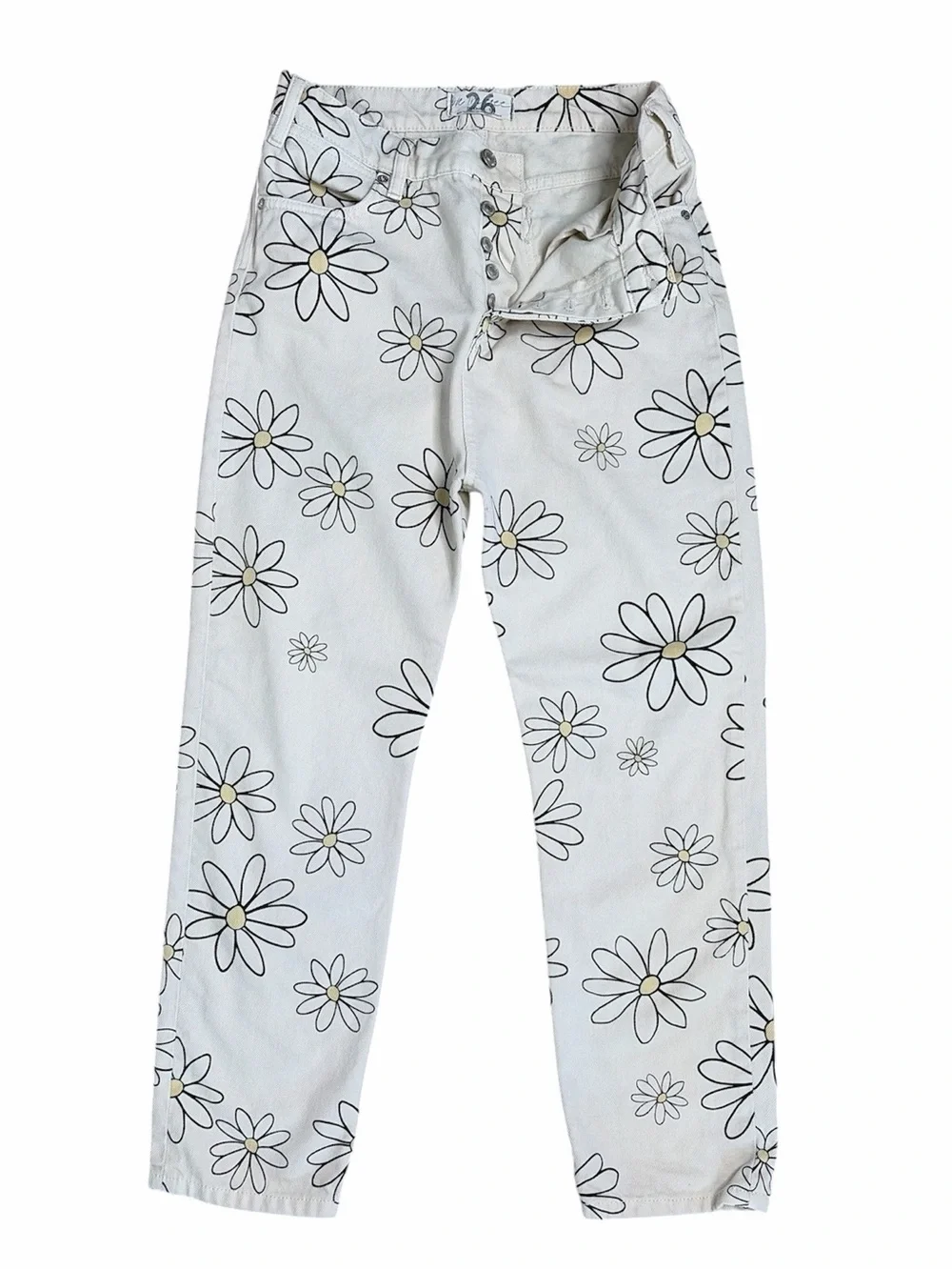 We The Free Daisy Print Mid Rise Button Fly Jean Size 26